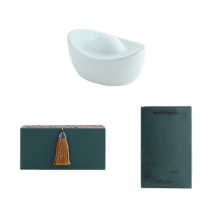 Ensemble d'ornements de théière en céramique de style classique, modèle Second Way Ru Kiln Ingot Tea Pet, coffret cadeau, cadeau d'affaires - Product Image 5