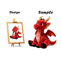 Peluche Dragon Premium avec Ailes et Cornes Dorées, Animal en Peluche Arc-en-ciel et Camouflage pour Magasin de Cadeaux et Vente en Gros B2B Usine