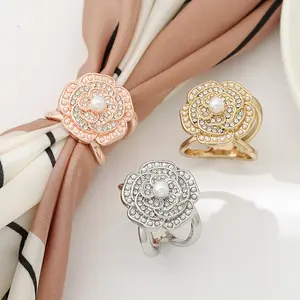 fashion scarf hoop muslim metal jewelry pendant hijab accessories alloy round circle hoop for scarves