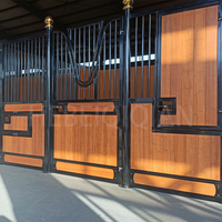 Porte d'entrée battante avec grille 3,6 x 2,2 m, cadre en acier, galvanisation à chaud, revêtement en poudre, pour écurie de chevaux portable