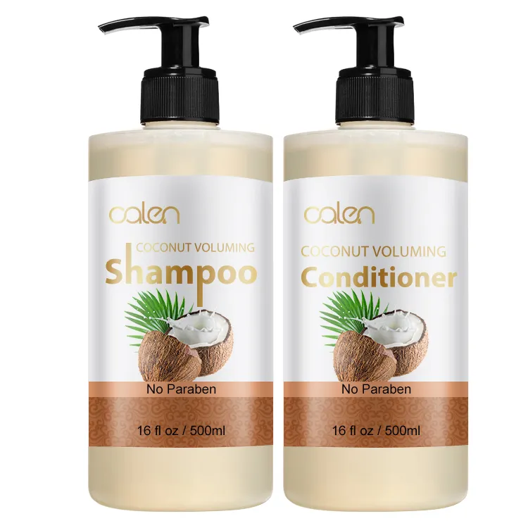 Private Label Coconut Scent Natural Hair Care Set di Shampoo e balsamo per la rimozione dei residui di capelli ricci secchi