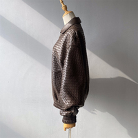 Luxe en cuir d'agneau véritable Bomber Biker veste moto nouvelle tendance mode col rabattu doux en cuir véritable veste femme