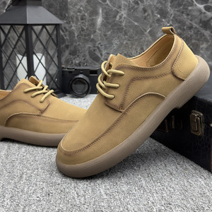 Nouvelles chaussures décontractées rétro pour hommes, mocassins d'affaires en cuir véritable, semelle épaisse, tendance de la mode, bout rond, doublure en PU, semelle extérieure en caoutchouc - Product Image 4