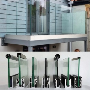 Main courante <span class=keywords><strong>en</strong></span> verre extérieur, fixation murale, base <span class=keywords><strong>en</strong></span> <span class=keywords><strong>aluminium</strong></span> <span class=keywords><strong>en</strong></span> forme de U, garde-corps d'escalier, <span class=keywords><strong>balustrade</strong></span> de villa, terrasse - Product Image 6