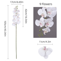 Orchidée artificielle Shangchu de haute qualité, faite à la main, grande, en PU, réaliste, soyeuse et magnifique, pour mariage, fête des Mères, Pâques