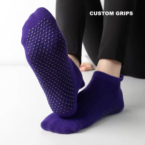 Factory Direct Custom Logo Low Cut Grip <b>Socks</b> – Wholesale Anti-Slip Women Sports Pilates Indoor Dance Yoga <b>Socks</b> - Product Image 3