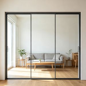<span class=keywords><strong>Porte</strong></span> <span class=keywords><strong>coulissante</strong></span> en aluminium et verre <span class=keywords><strong>pour</strong></span> patio, haute performance d'étanchéité, résistante aux intempéries et anti-vieillissement - Product Image 1