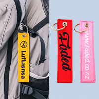 Porte-clés personnalisé « Décollage avant le vol » brodé double face pour cadeaux promotionnels