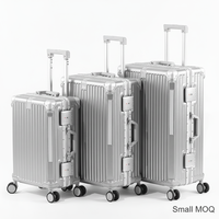 Valise trolley de luxe 20 pouces, valises de voyage 23 kg, coque rigide ABS PC, ensemble de bagages 3 pièces avec cadre en aluminium