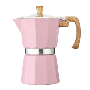 Cafetière <span class=keywords><strong>italienne</strong></span> à expresso pour 3 à 6 tasses, cafetière moka en aluminium, moka pot avec poignée en bois - Product Image 4