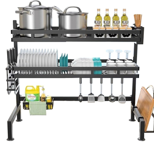 ชั้นวางจานสแตนเลส2ชั้นสำหรับคว่ำอ่างล้างจานชั้นคว่ำจานสำหรับวางบนอ่างล้างจานใหม่ - Product Image 6