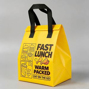 Sac de livraison alimentaire isotherme personnalisé en PP non tissé, imperméable et laminé, pour la livraison rapide de repas à emporter et l'emballage de déjeuners. - Product Image 1