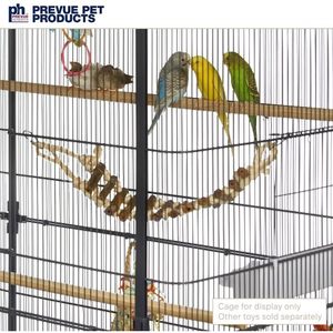 Premium prodotti per animali domestici naturali scala di corda uccello giocattolo di legno scale di arrampicata attività di fissaggio per la gabbia per uccelli tono terra marrone - Product Image 2