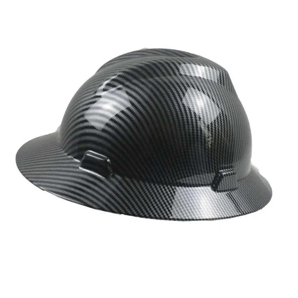 HBC Light Weight Outdoor Full brim safety helmet with metal clips guard carbon fiber ansi z89.1 miners hard hat