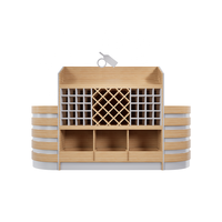 Étagère à vin en métal et bois robuste, présentoir, bonne capacité de charge, 3 étagères, installation rapide pour les supermarchés
