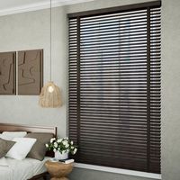 Persianas Venecianas de Imitación Madera PVC, Inalámbricas, Hechas a Medida, para Interiores, Oficina, Hogar, Dormitorio, Impermeables