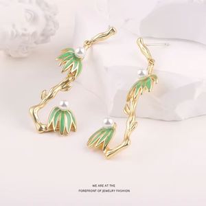 Conjunto de Collar y Aretes de Perlas de Estilo Chino de Alta Gama para Año Nuevo, Chapado en Plata, Joyería para Mujer, Venta al Por Mayor - Product Image 2