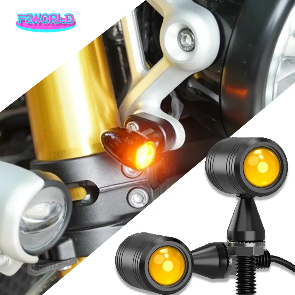 유니버설 오토바이 회전 신호 작업등 레트로 미니 LED 램프 깜박임 표시기 깜박임 빛