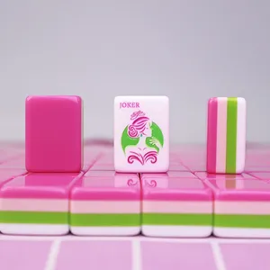 Juego de Mahjong Americano de Cristal Moderno Color Rosa, con Bolsa de Almacenamiento, para 4 Jugadores, de Alta Calidad, para Texas Hold'em, Póker, Ajedrez/Juegos de Cartas - Product Image 2