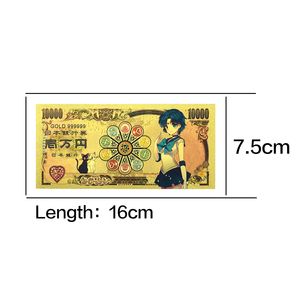 Uang Kertas Emas Anime Sailor Moon 10 Gaya Dua Sisi 16x7.5cm Cetakan Foil Emas Uang Koleksi Jepang Hadiah Karakter Kawaii - Product Image 3