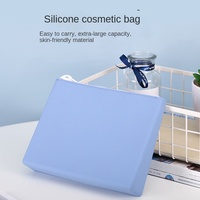 Pochette de rangement en silicone imperméable personnalisable de style coréen avec fermeture éclair pour le maquillage, idéale pour les voyages d'affaires, avec option de personnalisation du logo