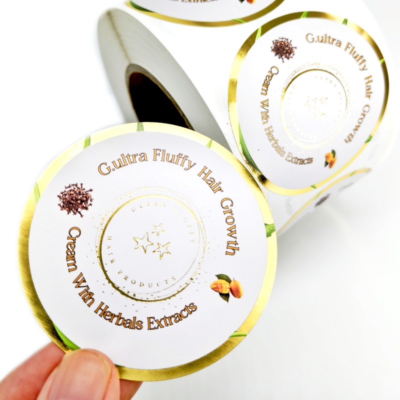 Factory Custom Gold Foil Stickers Round