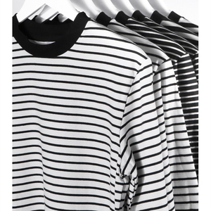 RUICHI T-<span class=keywords><strong>shirt</strong></span> rayé à manches longues pour homme et femme, chemise marin en tissu épais et doux, haut décontracté basique pour le printemps et l'automne - Product Image 2
