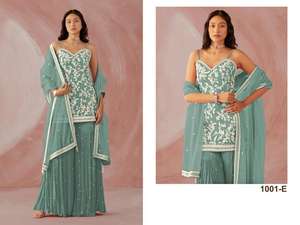 Nouvelle collection de costumes Sharara Palazzo brodés par des designers pour les festivals et les soirées, disponibles à un prix abordable - Product Image 5