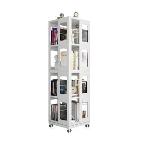 4-Tier thép xoay kệ sách với bánh xe kích thước lớn mạnh mẽ và rộng rãi giá sách kệ sách dễ dàng lắp ráp chúng tôi kho trong kho - Product Image 2