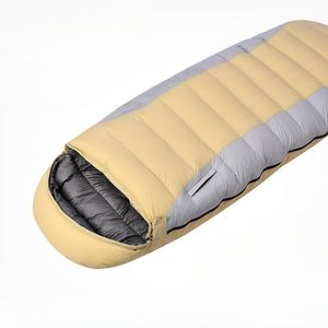 Sacs de couchage unisexes détachables pour l'extérieur avec garnissage en duvet de canard, tissu en polyester/nylon pour le camping par temps très froid - Product Image 1