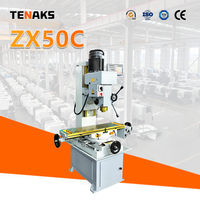 Fraiseuse universelle verticale compacte TENAKS ZX50C, utilisée pour le perçage, le taraudage et le fraisage de face sur une fraiseuse