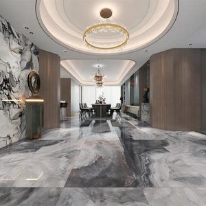 Piastrella in Gres Porcellanato Grigio Nebbia Venato Effetto Giada 600x1200 Lucido Spessore 9mm Resistente agli Acidi Garanzia 5 Anni per Rivestimenti e Pavimenti di Lusso Leggero - Product Image 3