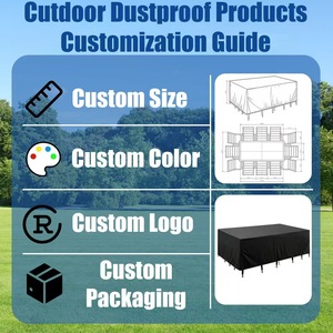 <span class=keywords><strong>Housse</strong></span> de protection <span class=keywords><strong>pour</strong></span> meubles d'extérieur en tissu Oxford 600D ultra-résistant et imperméable - Protection UV haute résistance <span class=keywords><strong>pour</strong></span> terrasse - Product Image 4