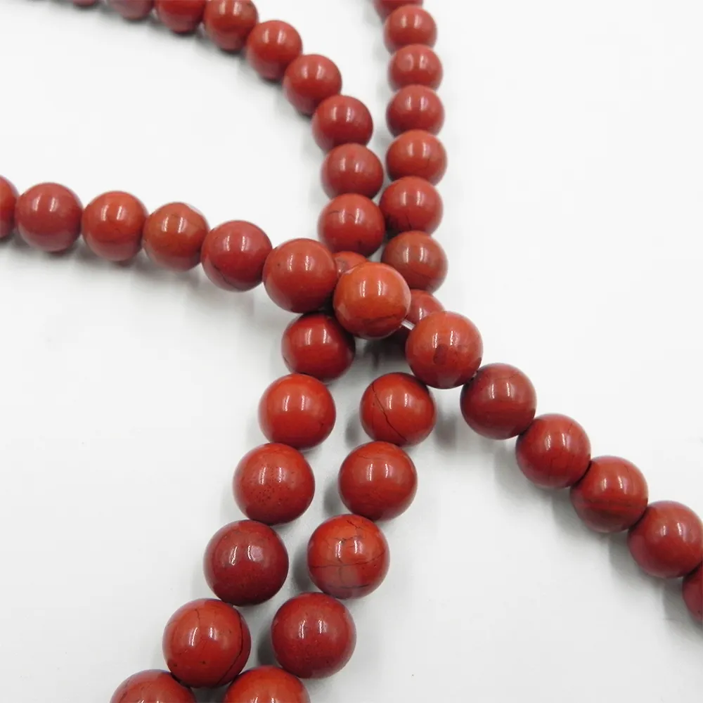 Wholesale round shaped red jasper stone beads for diy jewelry bracelet