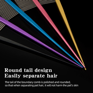 Pettine a Punta e Pettine Distanziatore in Acciaio Inossidabile per Gatti, Strumento per Acconciature, Annodatura e Pulizia del Pelo, Pettine per la Bellezza - Product Image 5