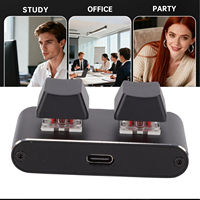 Clavier mécanique programmable à 2 touches en alliage d'aluminium, clavier macro USB avec interrupteurs rouges pour le jeu, raccourcis personnalisés