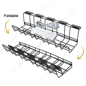 Foldable Under <b>Desk</b> Power Strip Rack <b>Wall</b> Mounted Cable Management Organizer for Home Office Computer Desktop Use - Product Image 1
