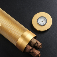Support numérique avec Logo sur mesure pour 5 cigares, avec hygromètre électronique en métal, Tube et humidificateur pour cigares