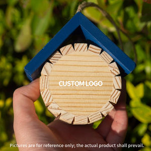 กล่องรังนกไม้แขวนแบบเรียบง่าย ทำด้วยมือ สำหรับกลางแจ้ง <span class=keywords><strong>บ้าน</strong></span>นกฮัมมิงเบิร์ดไม้ - Product Image 4