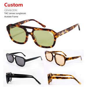 نظارات شمسية رائجة البيع Acetate نظارة شمسية فاخرة مزدوجة الجسر للنساء والرجال نظارات شمسية تجريبية - Product Image 1
