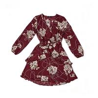 Nouvelle Arrivée 2026 – Robe Cache-Cœur Femme à Imprimé Floral, Col en V, Manches Bouffantes, Taille Haute Ceinturée – Vente en Gros, En Stock