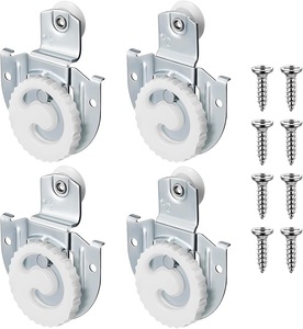 4 piezas <span class=keywords><strong>de</strong></span> Hardware <span class=keywords><strong>para</strong></span> <span class=keywords><strong>puerta</strong></span> <span class=keywords><strong>de</strong></span> armario deslizante, rodillos, perillas <span class=keywords><strong>para</strong></span> <span class=keywords><strong>puerta</strong></span> <span class=keywords><strong>de</strong></span> armario, perilla, ganchos ajustables con 8 tornillos - Product Image 1