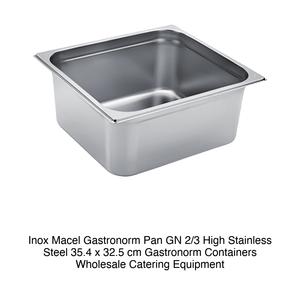Bac alimentaire GN 2/3 en acier inoxydable 18/10, 35,4 × 32,5 × 15 h cm, 1238 g Inox Inox Macel - Product Image 2