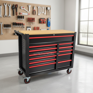 Gabinete de Herramientas Móvil con Ruedas, Resistente, Cuerpo de Acero Anticorrosión, Cajones con Cerradura, Asa Ergonómica - Product Image 4