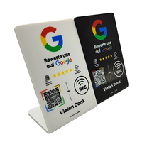 Tarjeta de revisión NFC personalizable 13,56 MHz RFID Soporte de redes sociales a prueba de agua con soporte de revisión de Google Tag213 215 216