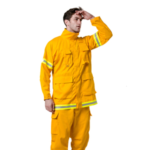 Vêtements de <span class=keywords><strong>sécurité</strong></span> pour pompiers forestiers certifiés NFPA 1977, combinaison ignifuge jaune, <span class=keywords><strong>veste</strong></span> et pantalon EPI - Product Image 5