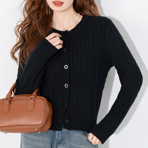 <span class=keywords><strong>Cardigan</strong></span> Corto <span class=keywords><strong>Nero</strong></span> a Maglia Intrecciata per Donna - Top Elegante e Casual per Uso Quotidiano - Product Image 2