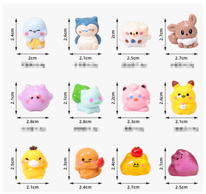 Figurines en résine artisanale de personnages de dessins animés d'animaux en 3D, miniatures chinoises, renard, canard, tortue, dragon, grenouille, cadeaux, sacs surprises, jouets pour enfants - Product Image 2