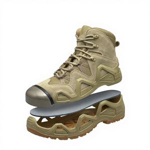 Bottes de combat en cuir YearningLeather avec protection des orteils en acier, semelle intermédiaire renforcée, résistantes aux perforations, imperméables, respirantes et légères - Product Image 1