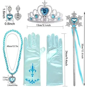 <span class=keywords><strong>Accessoires</strong></span> de cosplay Elsa pour filles, robe de princesse Reine <span class=keywords><strong>des</strong></span> <span class=keywords><strong>neiges</strong></span>, bijoux, baguette magique, couronne, collier, boucles d'oreilles, photographie, jeu de rôle - Product Image 2
